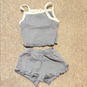 Striped Tank Top and Shorts Set